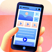 phone-and-social-media-platform-with-vertical-vide